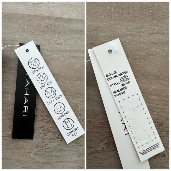 TAHARI NWT Romance Tankini Swim Set in Color/Water Lilies Women's PLUS Sz 3X - Picture 6 of 10